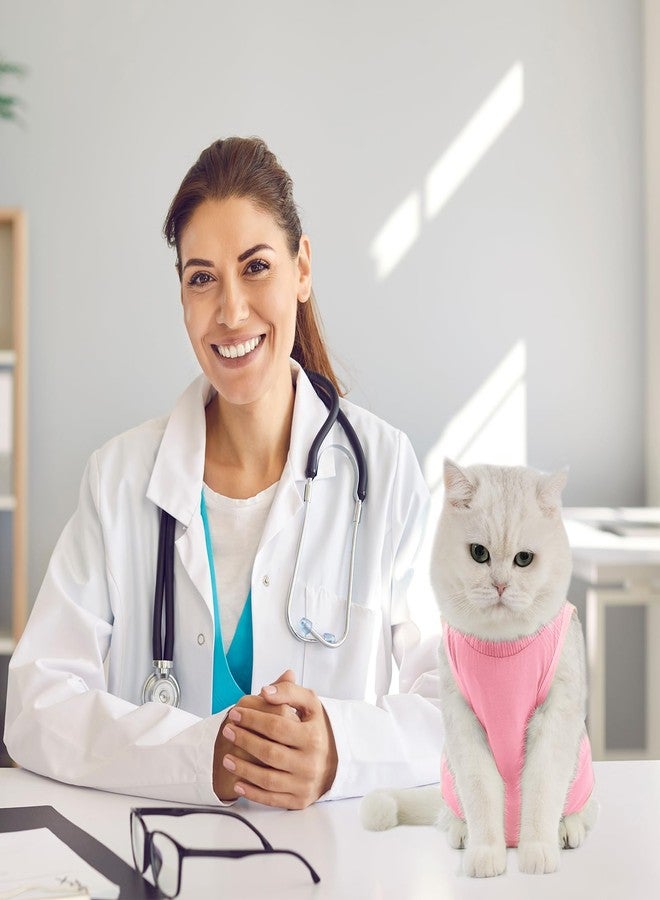 Avont Cat Recovery Suit - Kitten Onesie for Cats After Surgery, Cone of Shame Alternative Surgical Spay Suit for Female Cat, Post-Surgery or Skin Diseases Protection -Pink(M) - Image 2